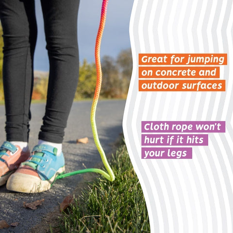 Kids Rainbow Tie-Die Cloth Rope Jump Rope Elite Jumps