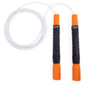 Freestyle Jump Rope - 4mm PVC with Long 8" Handle Jump Rope Elite Jumps Orange & White - Grip Tape