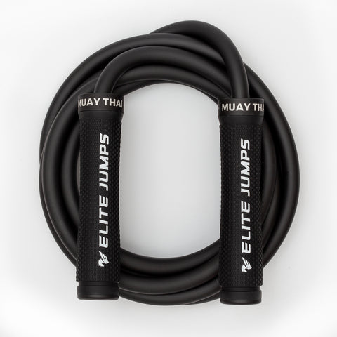 Muay Thai 3.0 - Adjustable 1.5lb Weighted Jump Rope Jump Rope Elite Jumps Black
