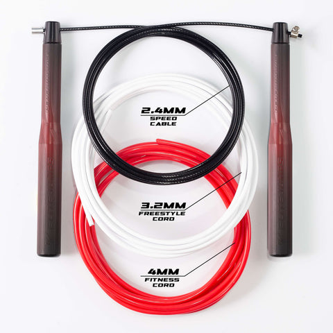 Performance Speed Rope - 3 Cable Bundle Jump Rope Elite Jumps Red