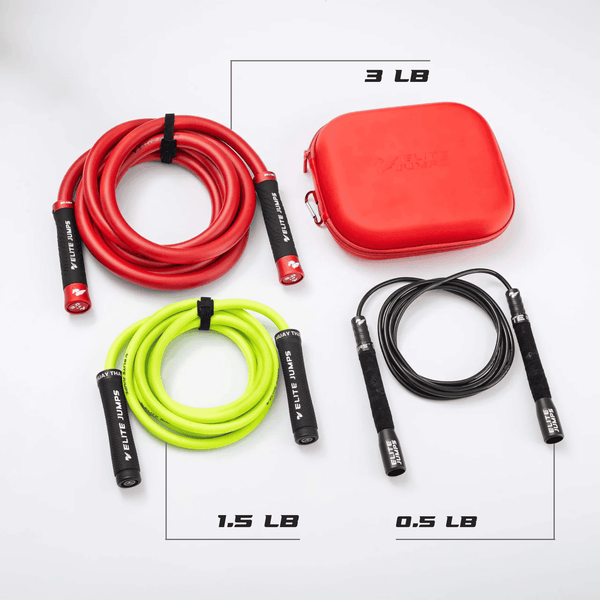 Power Set: Adjustable Weighted Jump Ropes Bundle Jump Rope Elite Jumps